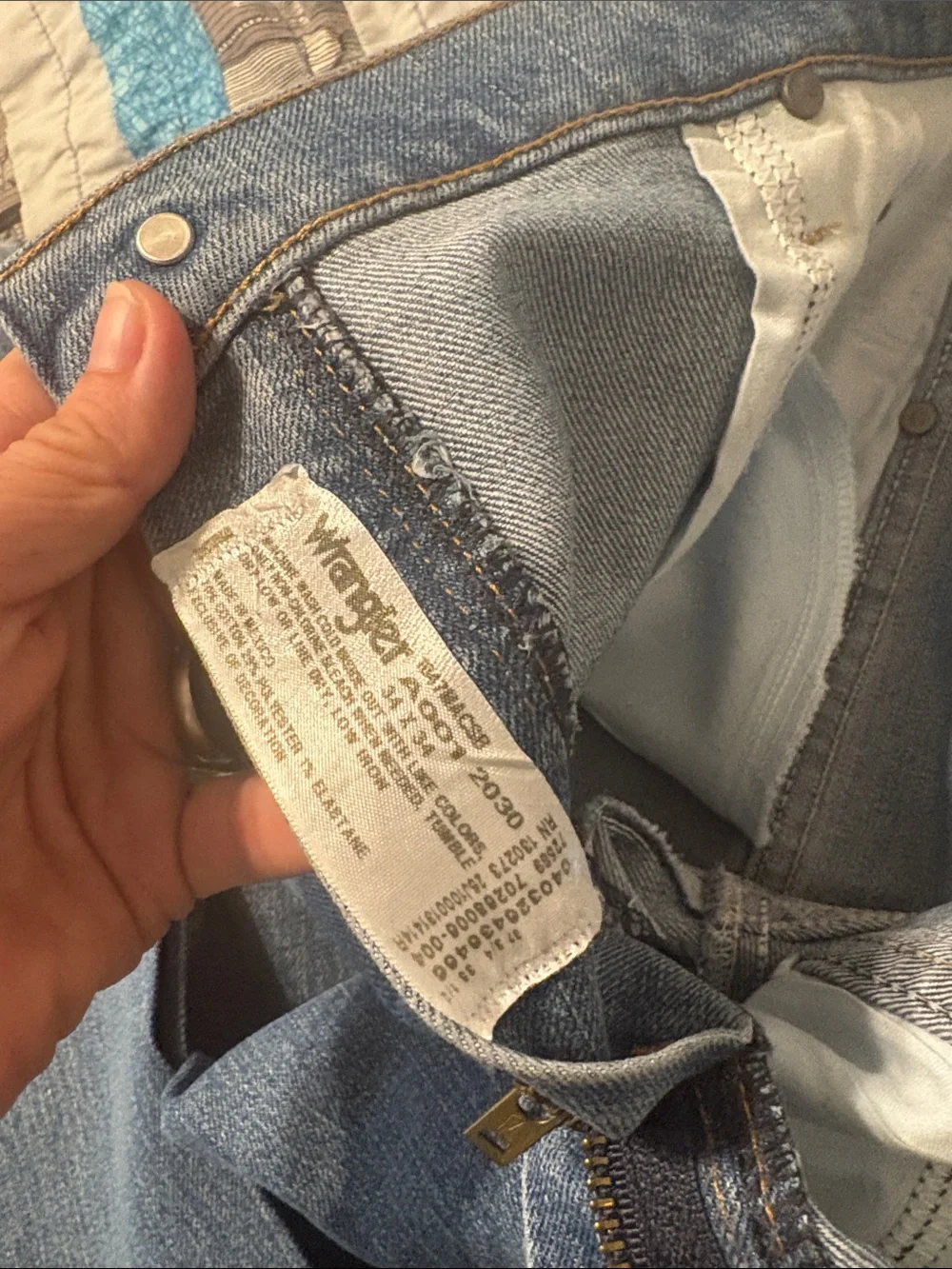 Starched and pressed Wrangler Men's Light Blue Cowboy cut Jeans